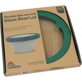 Couvercle réutilisable en verre et silicone - Food Huggers Green Large