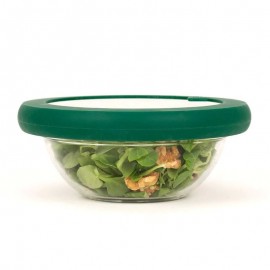 Couvercle réutilisable en verre et silicone - Food Huggers Green Large