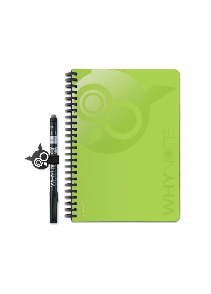Bloc-notes A5 réutilisable vert - WhyNote Book
